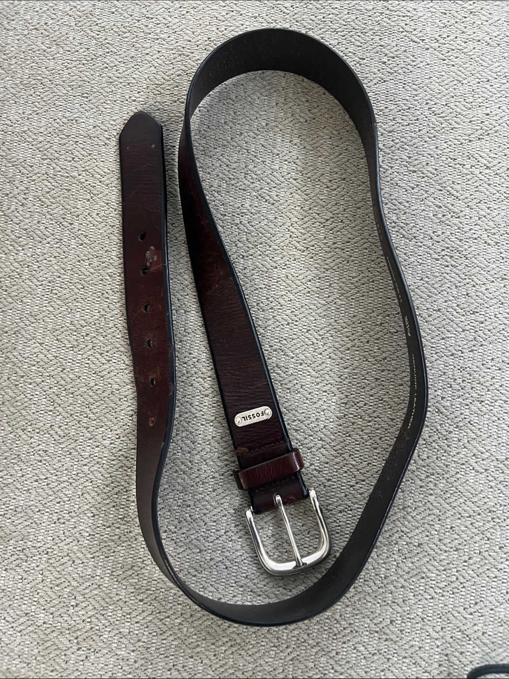 Fossil Classi Leather Belt in Dark Brown Men vintage